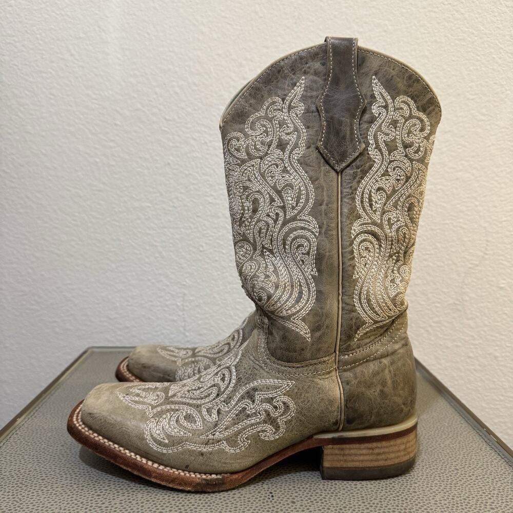 Corral Boots TEEN YOUTH Size 4.5 Snip Toe Embroidered Cowboy Western